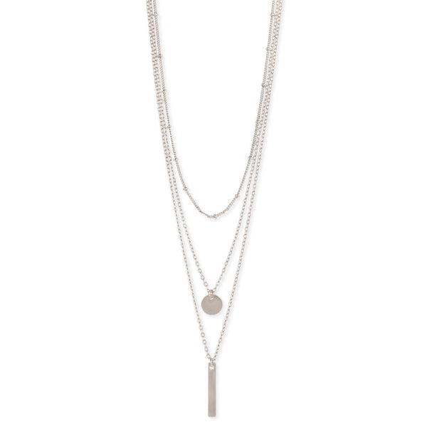 Silver Tone Delicate Chain Charms Necklace