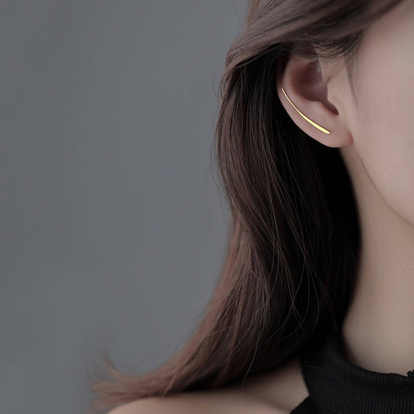 Minimalist Line Ear Cuff Vermeil &Sterling Silver