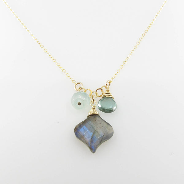 Small Gemstone Cascade Necklace with Labradorite